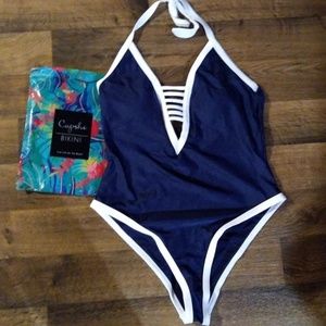 Xxl navy blue cupshe bathing suit